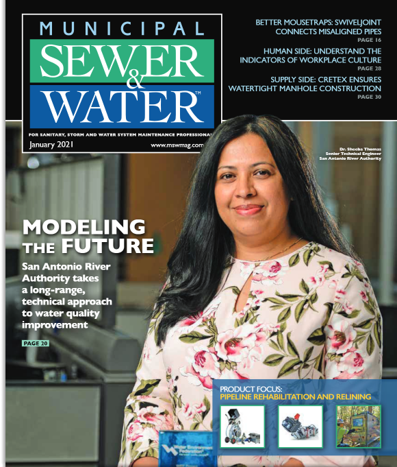 River Authority's Senior Technical Engineer Sheeba Thomas featured in the Jan 2021 issue of Municipal Sewer and Water Magazine.