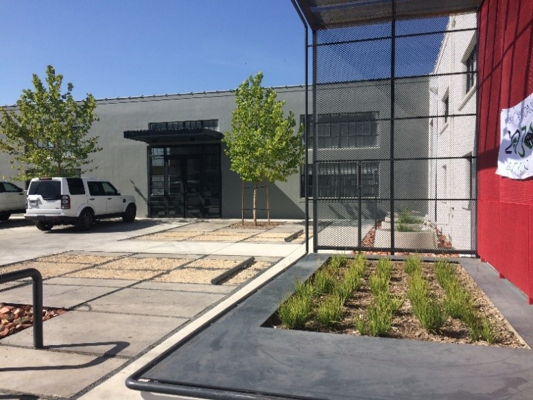 LPA Studio parking lot with bioretention features
