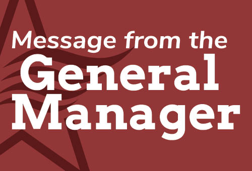 Decorative banner for blog titled: "Message from the General Manager"