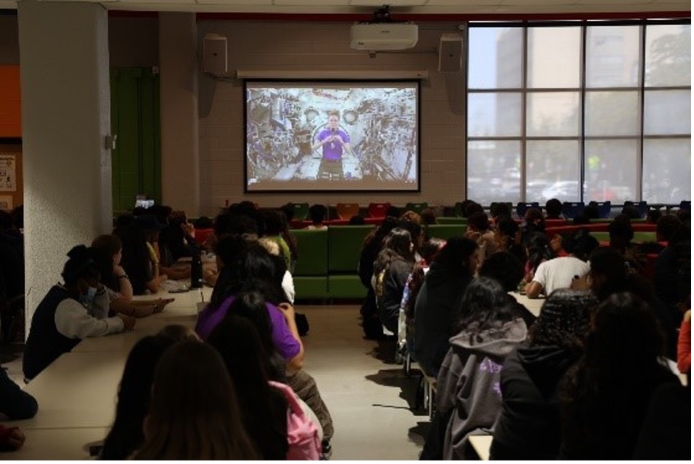 Classroom watches a movie