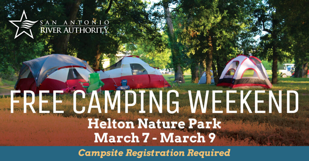 Free Camping Weekend promotional graphic