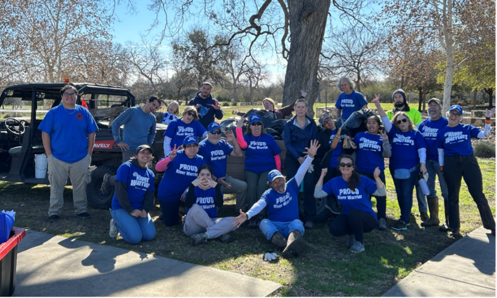 River Warrior Volunteers stand together after a successful clean up event.